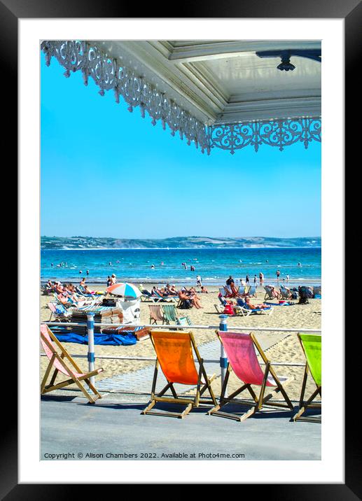 Weymouth Beach Portrait  Framed Mounted Print by Alison Chambers