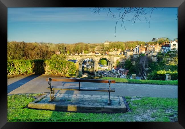 View Of Knaresborough Viaduct  Framed Print by Alison Chambers