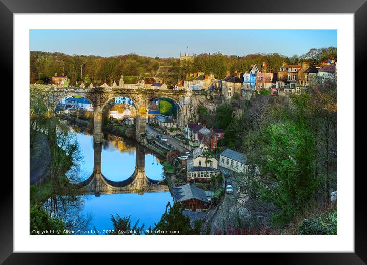 Knaresborough Viaduct By Day Framed Mounted Print by Alison Chambers