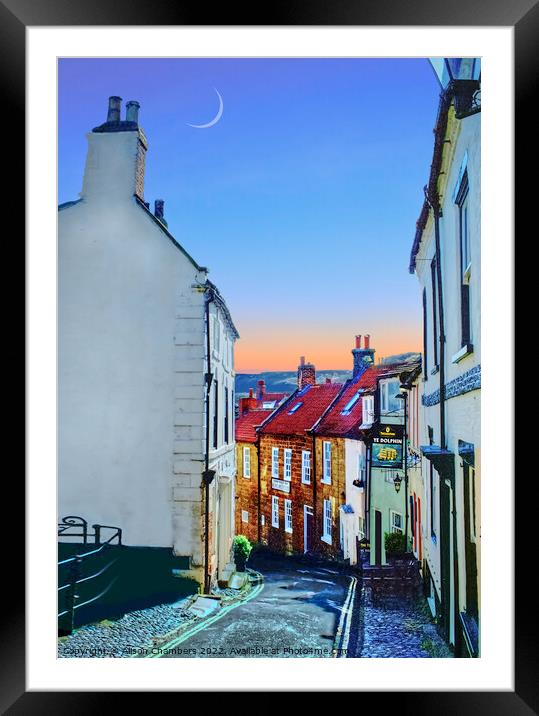 Ye Dolphin Pub, Robin Hoods Bay Framed Mounted Print by Alison Chambers