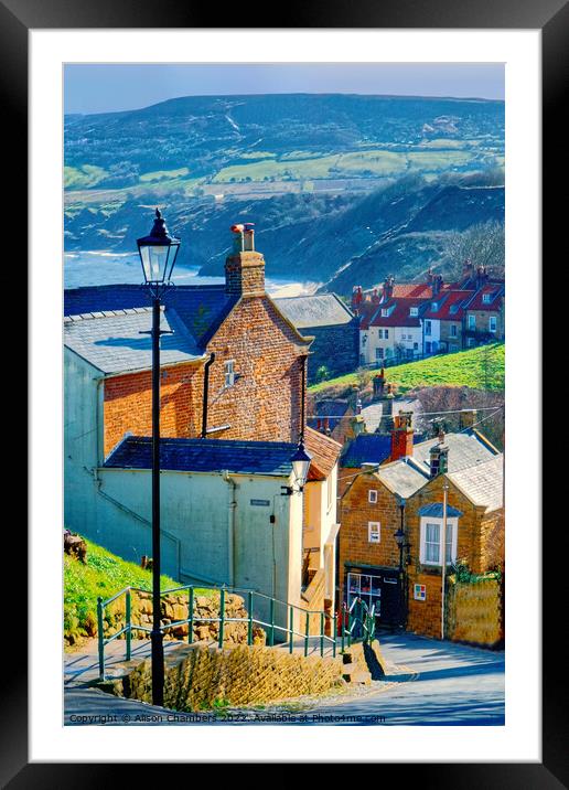 Robin Hoods Bay   Framed Mounted Print by Alison Chambers