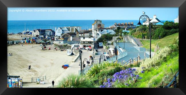 View Of Lyme Regis Panorama, Dorset   Framed Print by Alison Chambers