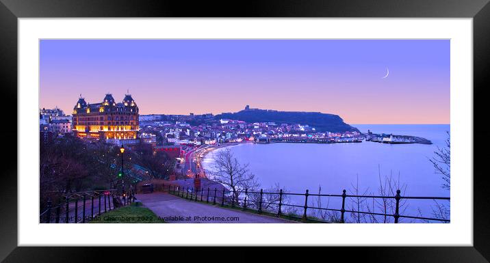 Scarborough Blue Hour Panorama  Framed Mounted Print by Alison Chambers