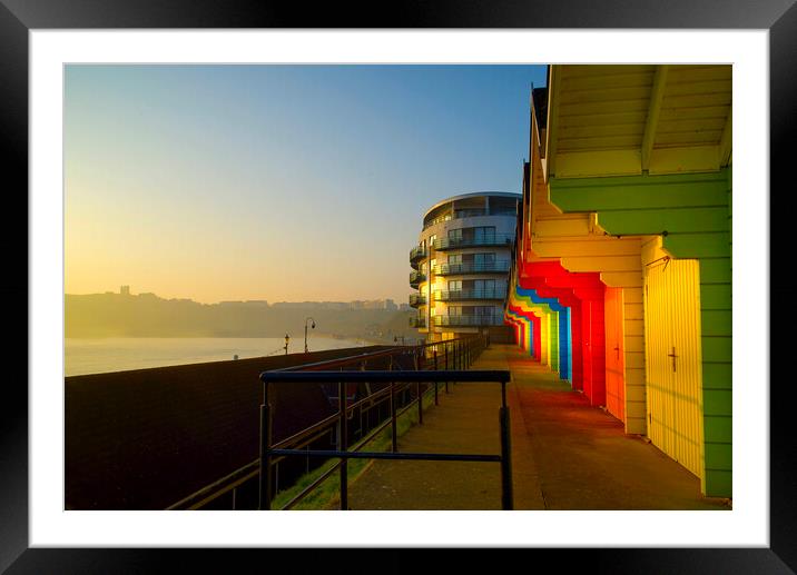  Scarborough Beach Huts Framed Mounted Print by Alison Chambers