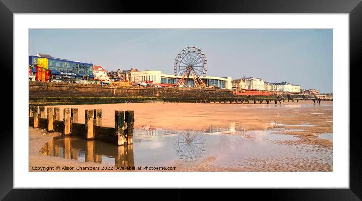 Bridlington North Beach Panorama Framed Mounted Print by Alison Chambers