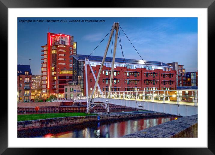 Knights Way Footbridge Leeds Framed Mounted Print by Alison Chambers