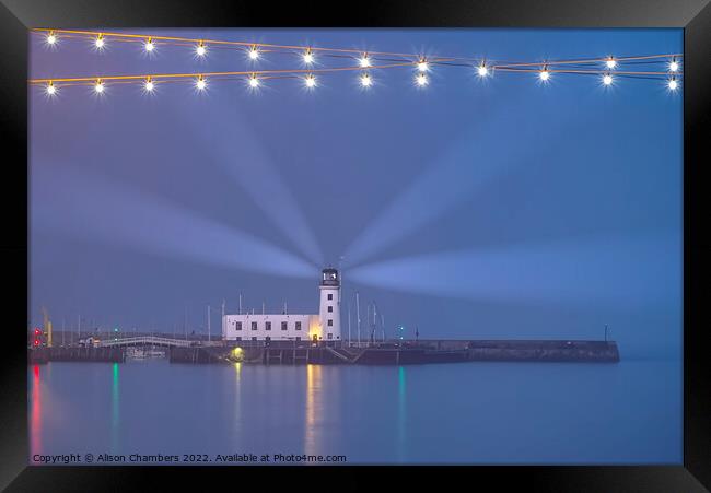 Scarborough Lighthouse  Framed Print by Alison Chambers