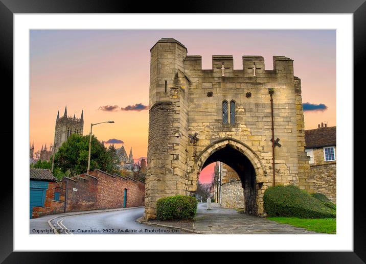 Pottergate Arch, Lincoln  Framed Mounted Print by Alison Chambers