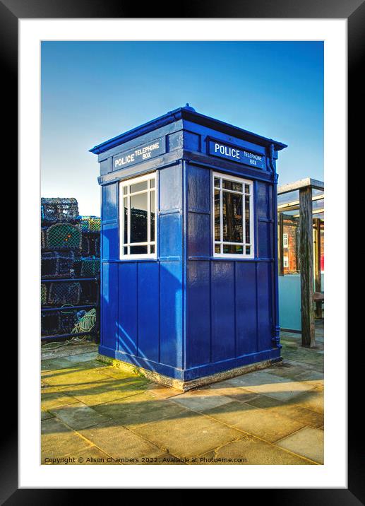 Scarborough Police Telephone Box, North Yorkshire  Framed Mounted Print by Alison Chambers
