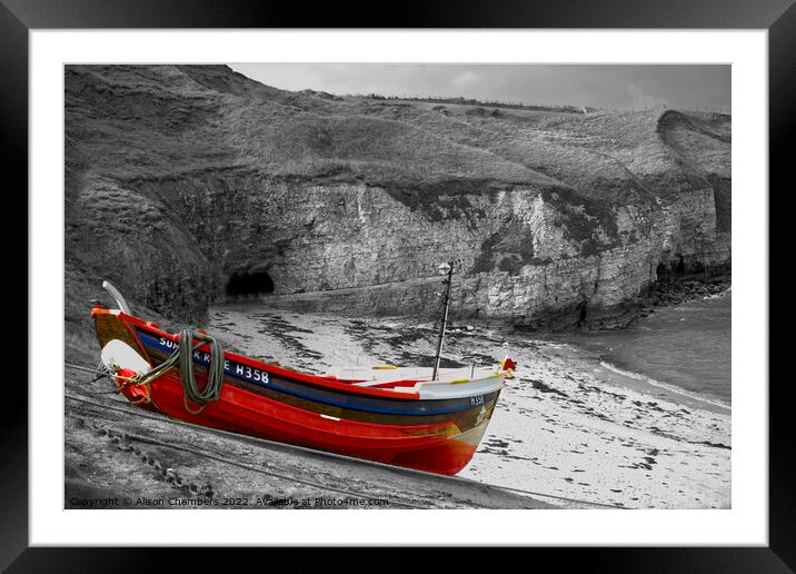 Flamborough North Landing Framed Mounted Print by Alison Chambers