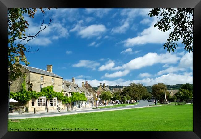 Broadway In The Worcestershire Cotswolds  Framed Print by Alison Chambers