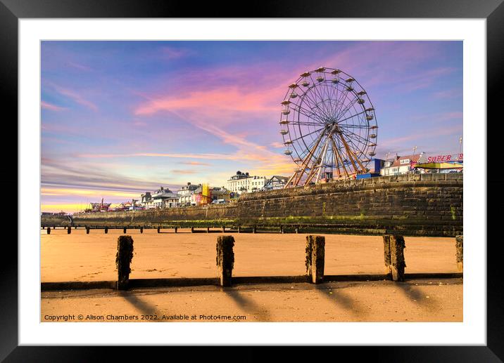 Bridlington Beach Sunset Sky Framed Mounted Print by Alison Chambers