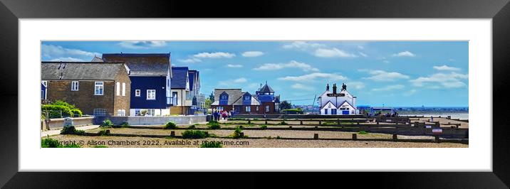 Whitstable Beach Panorama  Framed Mounted Print by Alison Chambers