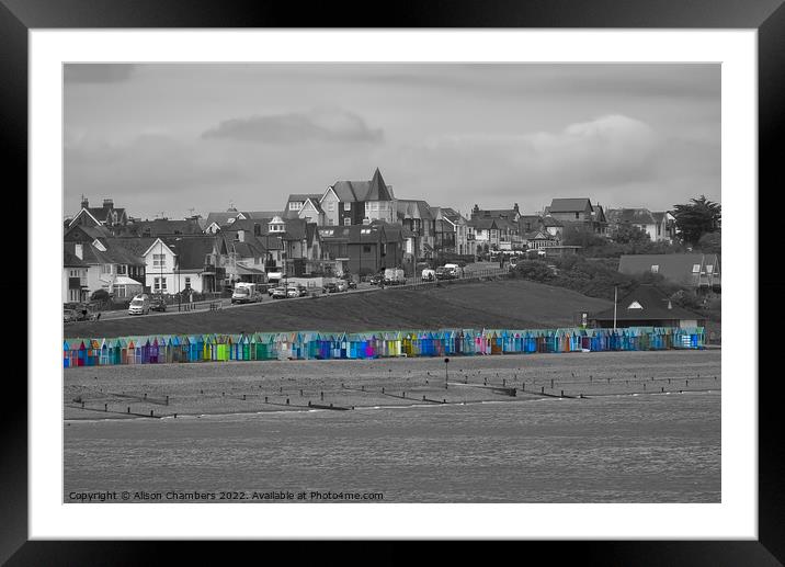Herne Bay Beach Huts  Framed Mounted Print by Alison Chambers