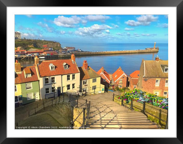Whitby 199 Steps Framed Mounted Print by Alison Chambers