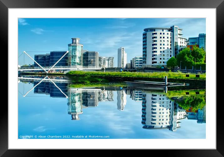 Leeds Knights Bridge Reflections  Framed Mounted Print by Alison Chambers