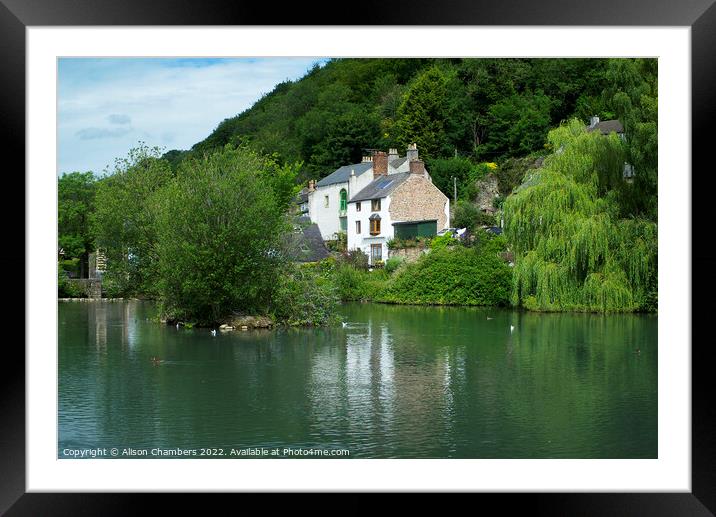 Cromford Mill Pond Framed Mounted Print by Alison Chambers