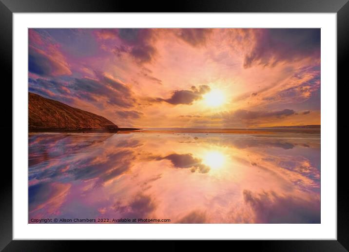 Filey Sunrise  Framed Mounted Print by Alison Chambers