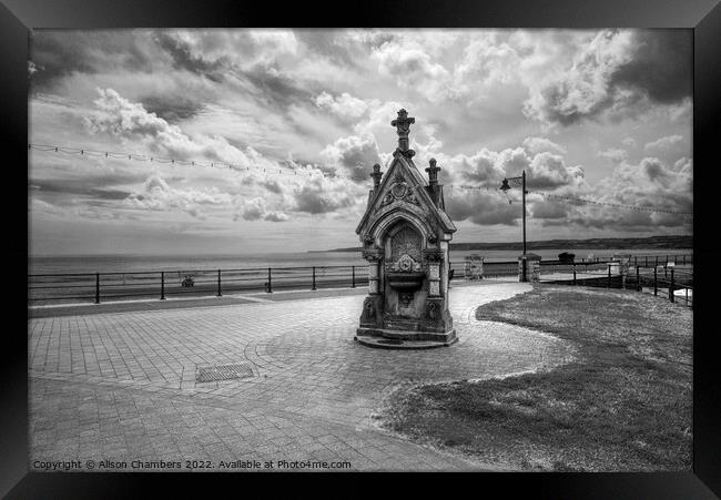 Filey Monochrome  Framed Print by Alison Chambers