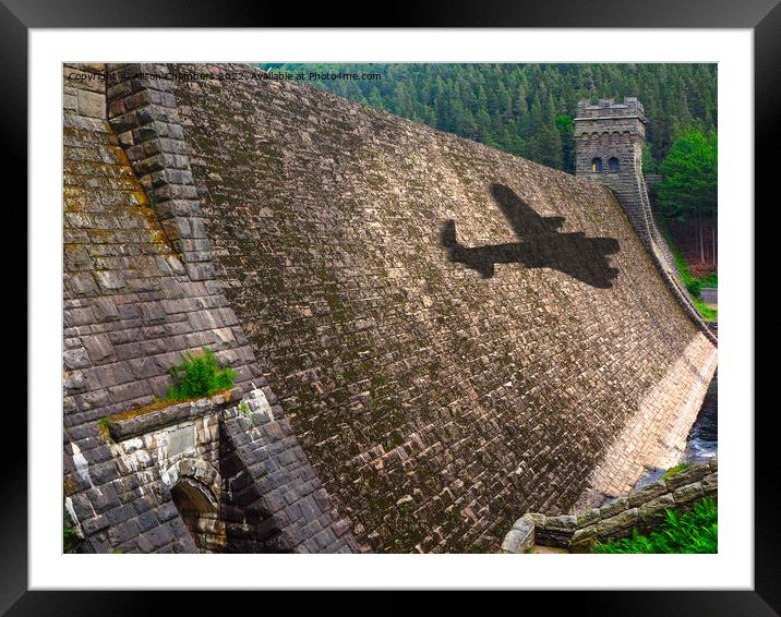 Derwent Dam Shadow of a Lancaster Framed Mounted Print by Alison Chambers