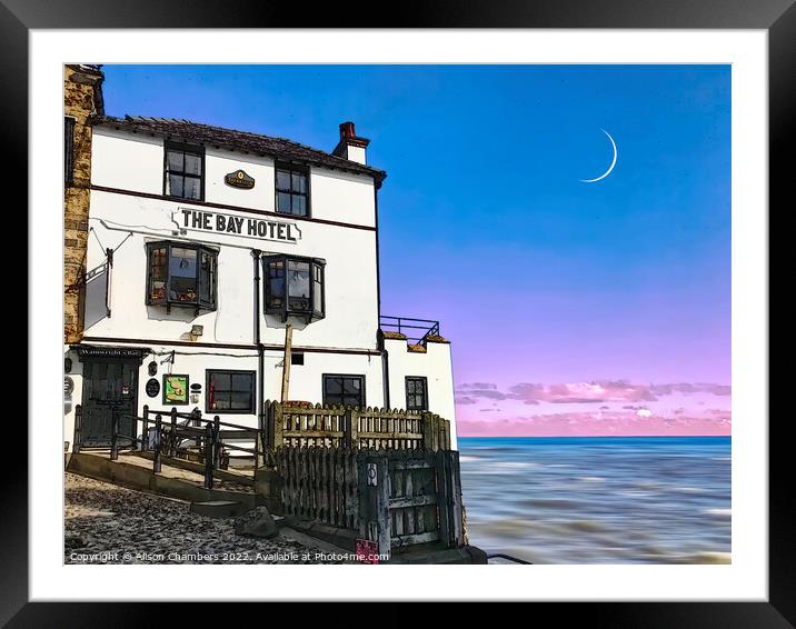 Robin Hoods Bay Watercolour  Framed Mounted Print by Alison Chambers