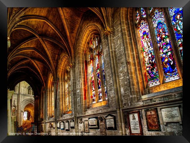 Ripon Cathedral Southwest Aisle Framed Print by Alison Chambers