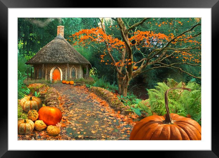 Autumn at Pumpkin Cottage Framed Mounted Print by Alison Chambers