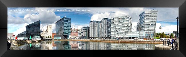 Canning Dock Liverpool Panorama  Framed Print by Alison Chambers