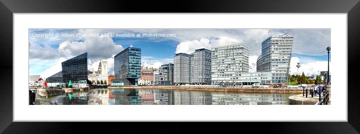 Canning Dock Liverpool Panorama  Framed Mounted Print by Alison Chambers
