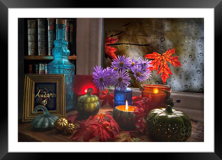 Cosy Autumn Still Life Framed Mounted Print by Alison Chambers