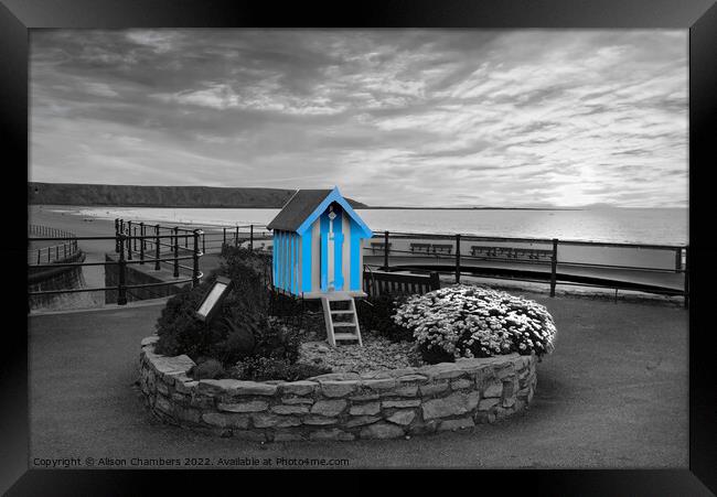 Filey Bathing Machine Colour Selection  Framed Print by Alison Chambers