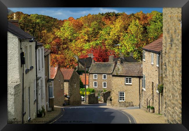 Autumn in Richmond Yorkshire  Framed Print by Alison Chambers