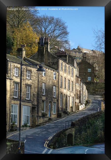 Holmfirth Cottages Framed Print by Alison Chambers