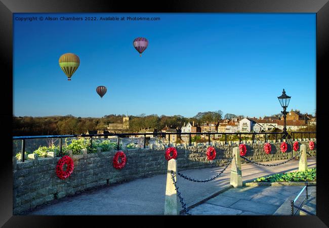 Knaresborough Hot Air Ballons Framed Print by Alison Chambers