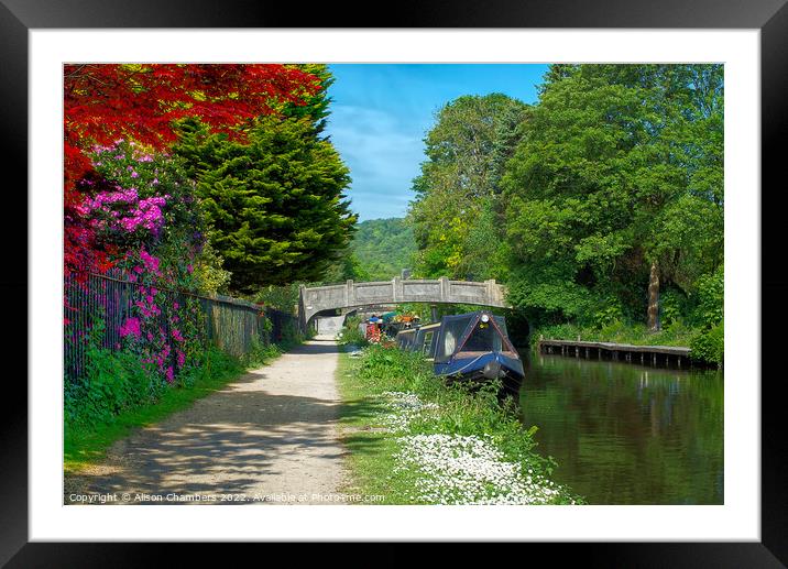 Hebden Bridge Rochdale Canal  Framed Mounted Print by Alison Chambers