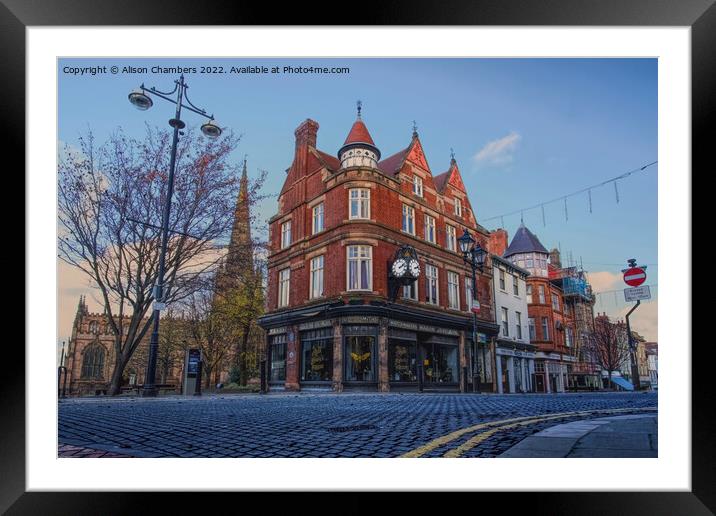 Rotherham Town Centre Framed Mounted Print by Alison Chambers