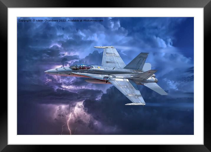 F18 Hornet Framed Mounted Print by Alison Chambers