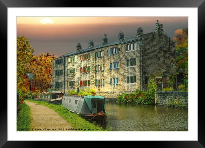 Rochdale Canal Hebden Bridge Framed Mounted Print by Alison Chambers