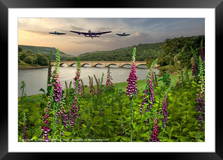 Ladybower Lancaster BBMF Framed Mounted Print by Alison Chambers