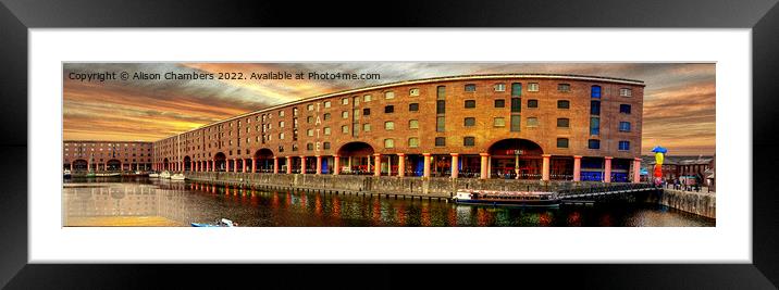 Royal Albert Dock Panorama  Framed Mounted Print by Alison Chambers