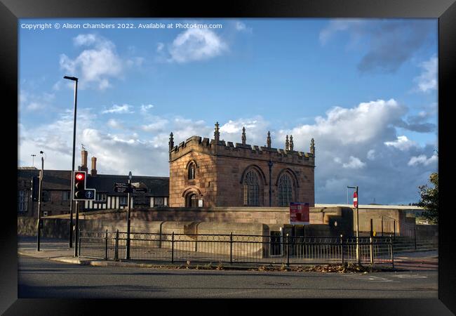 Rotherham Bridge Chapel Framed Print by Alison Chambers