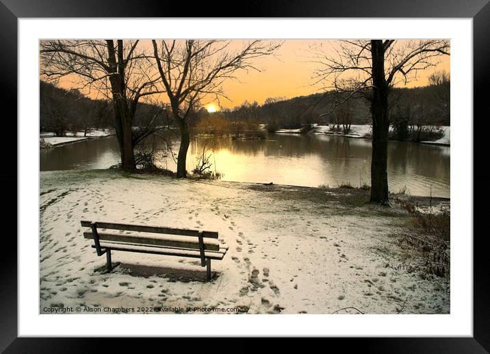 Winter in Dearne Valley Park Framed Mounted Print by Alison Chambers