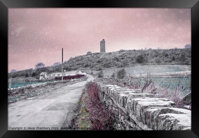 Castle Hill Huddersfield  Framed Print by Alison Chambers
