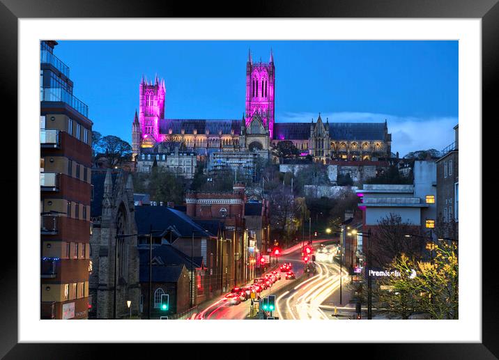 Lincoln Cathedral At Night Framed Mounted Print by Alison Chambers