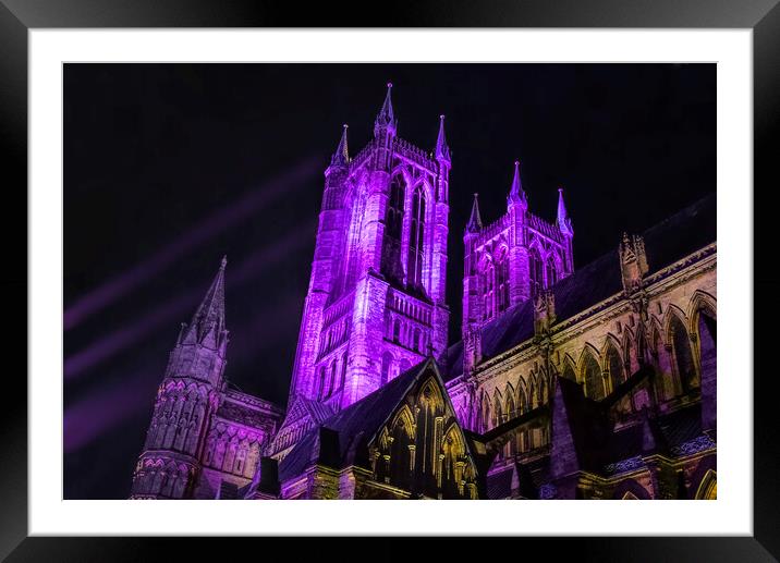 Lincoln Cathedral at Night Framed Mounted Print by Alison Chambers