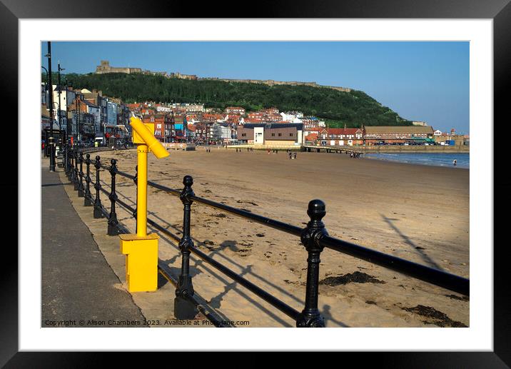 Scarborough South Bay Beach Framed Mounted Print by Alison Chambers