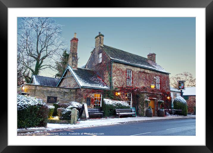 Wentworth Village Pub Framed Mounted Print by Alison Chambers
