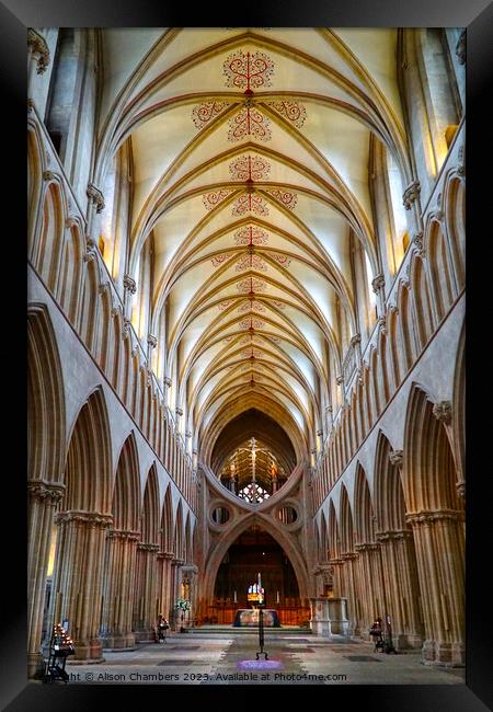 Wells Cathedral Interior  Framed Print by Alison Chambers