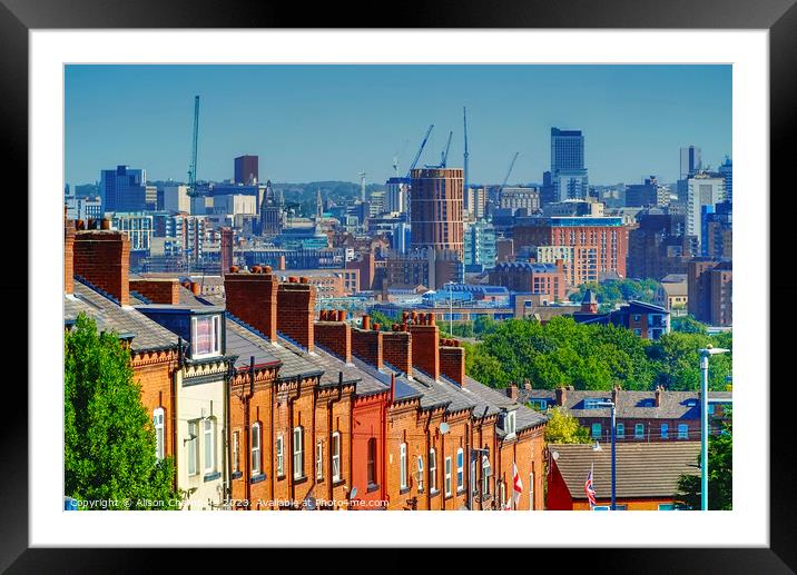 Leeds City Skyline Framed Mounted Print by Alison Chambers