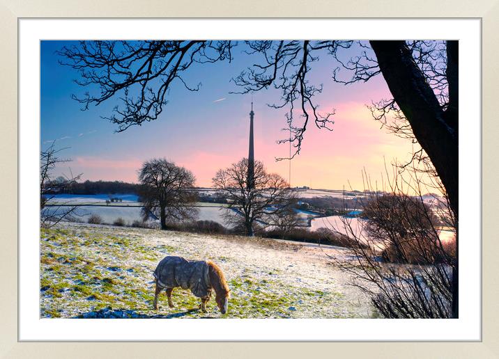 Emley Moor Mast Framed Mounted Print by Alison Chambers